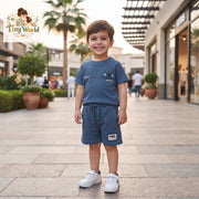 Dusty Blue Explorer Outfit: Soft Comfort Set for Little Adventurers