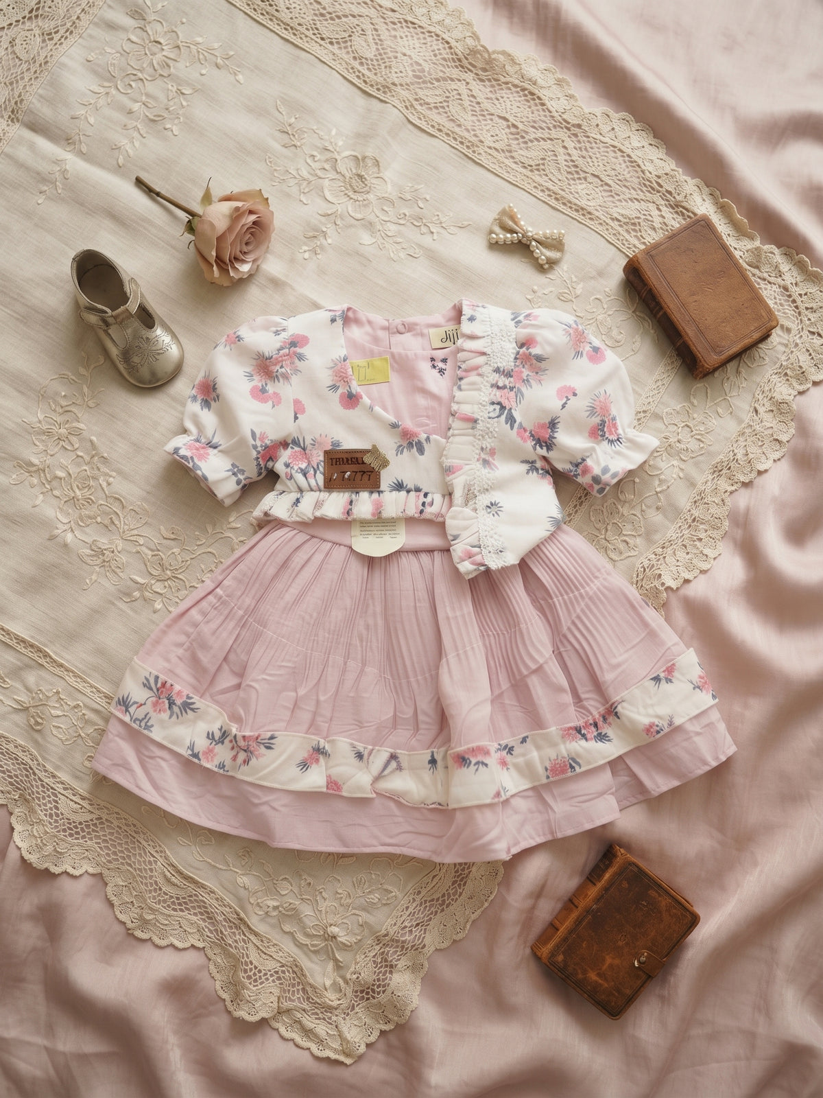 Pink Floral Toddler Dress & Leggings Set