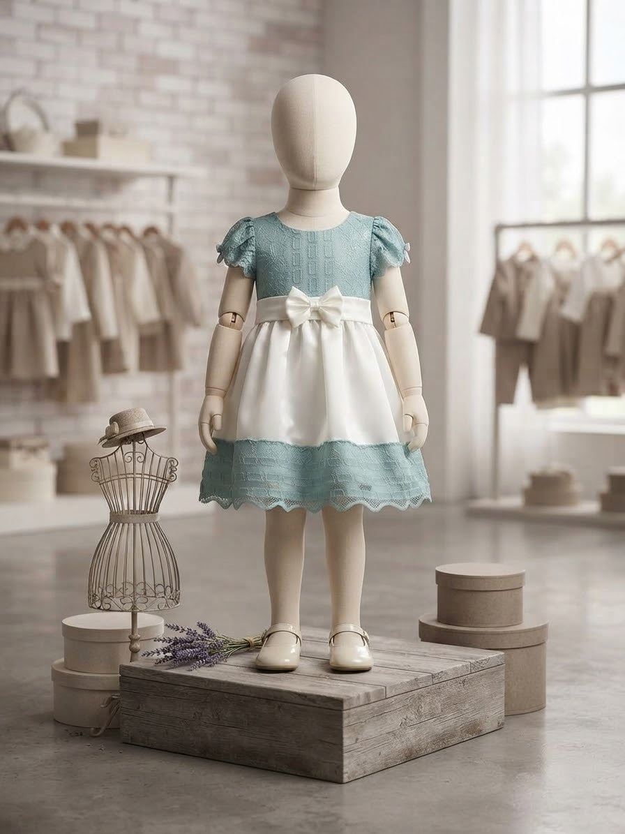 Little Princess Mint & White Occasion Dress Set