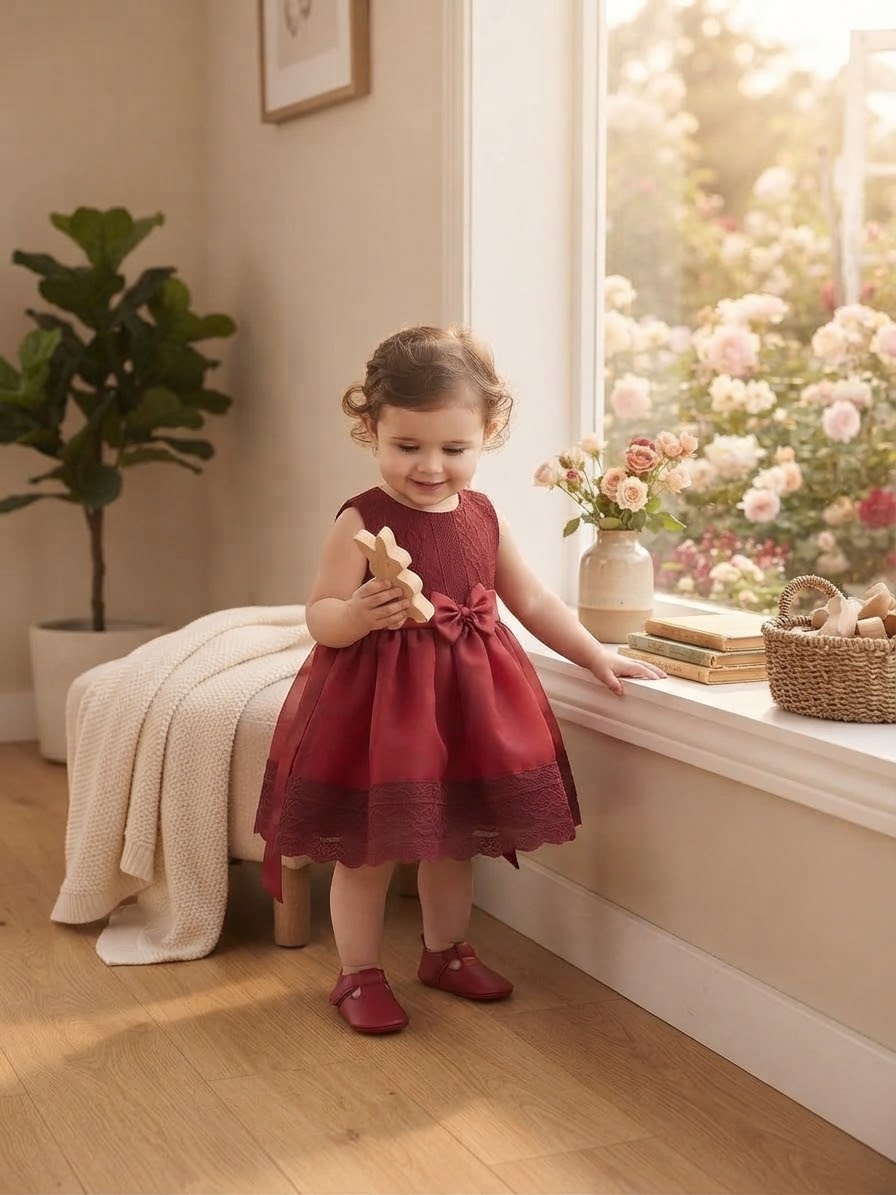 Red Ruby Bow party dress