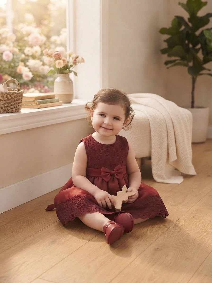 Red Ruby Bow party dress