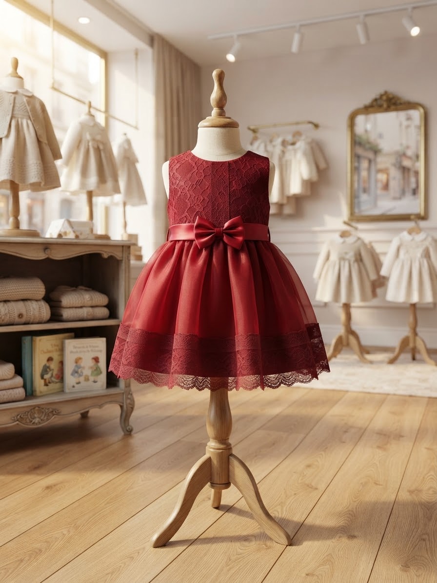 Red Ruby Bow party dress
