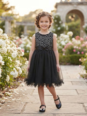 Dazzling Black Princess Dress with Sparkle Bodice & Tulle Skirt
