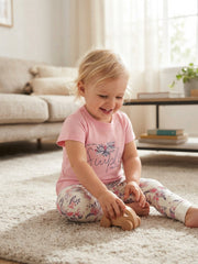 Blush & Botanicals Toddler Cotton Lounge pink set