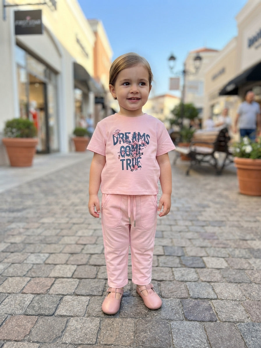 "Dreams Come True" Soft Pink Cotton Kids Lounge & Play Set