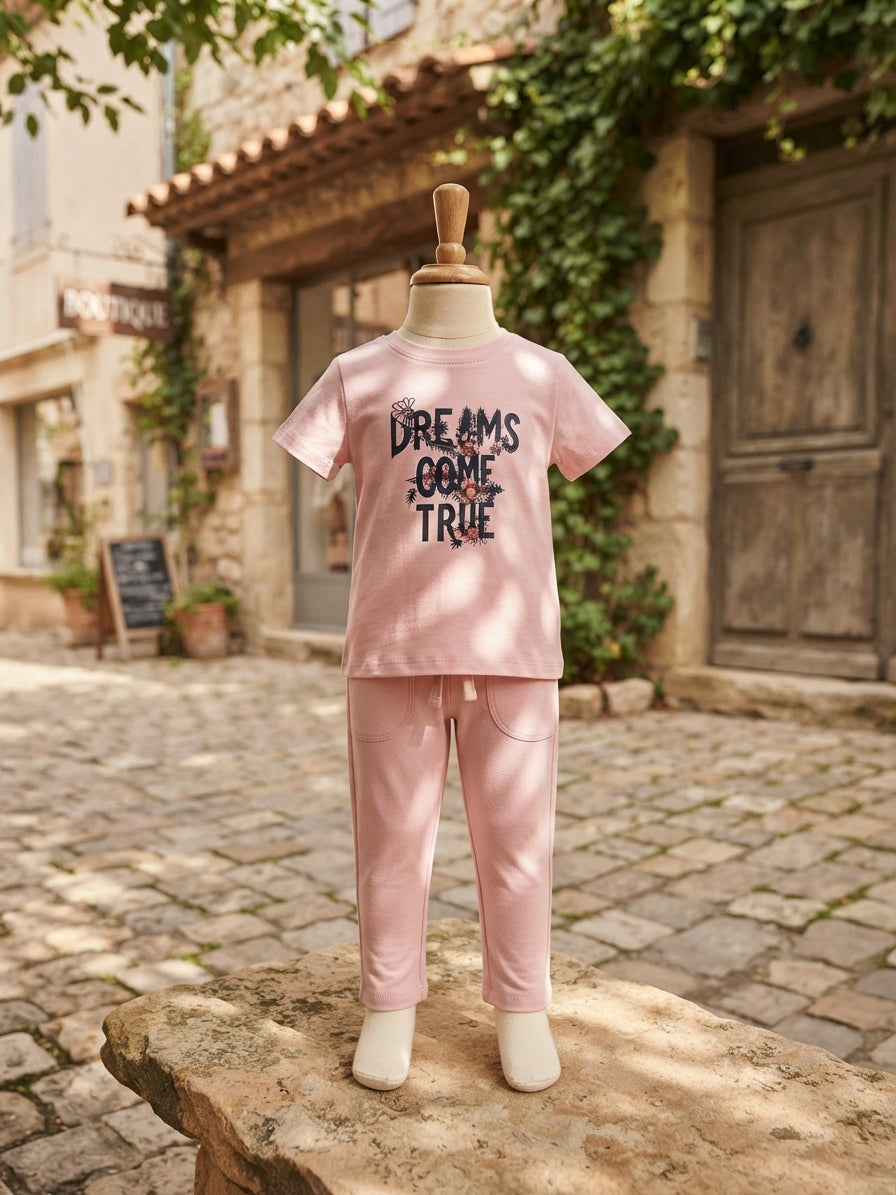 "Dreams Come True" Soft Pink Cotton Kids Lounge & Play Set