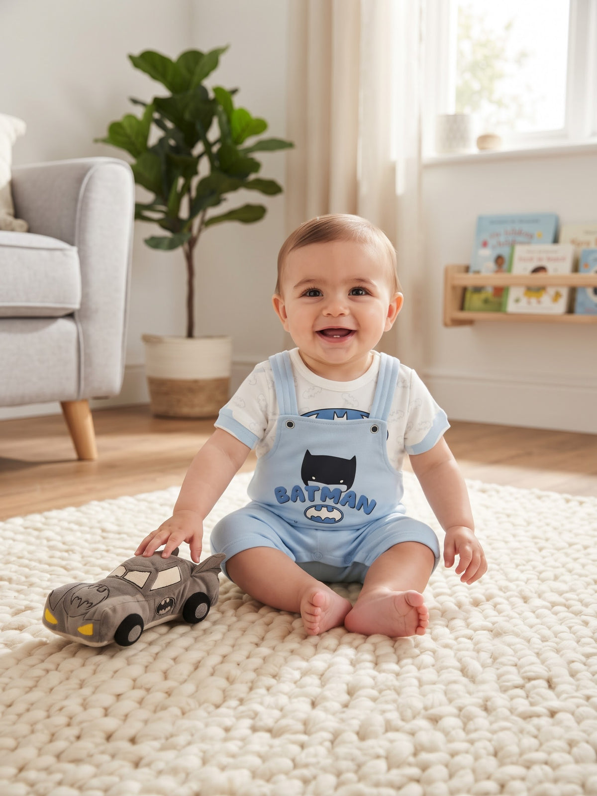 Batman Baby Shortalls & T-Shirt Set (2-Piece Outfit)