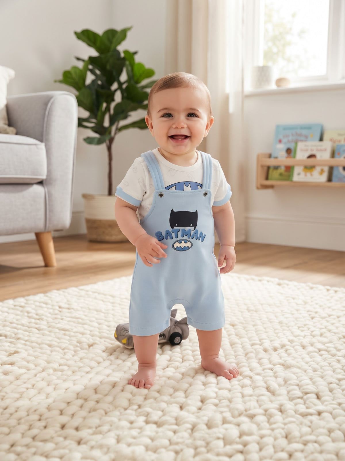 Batman Baby Shortalls & T-Shirt Set (2-Piece Outfit)