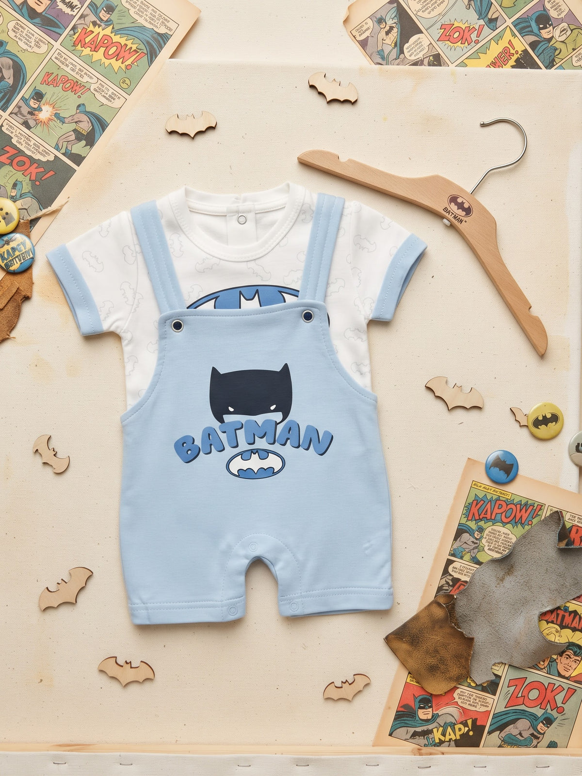 Batman Baby Shortalls & T-Shirt Set (2-Piece Outfit)