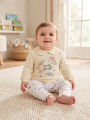 Cute Toddler Girl Long-Sleeve Dolphin Print Top & Leggings Outfit Set