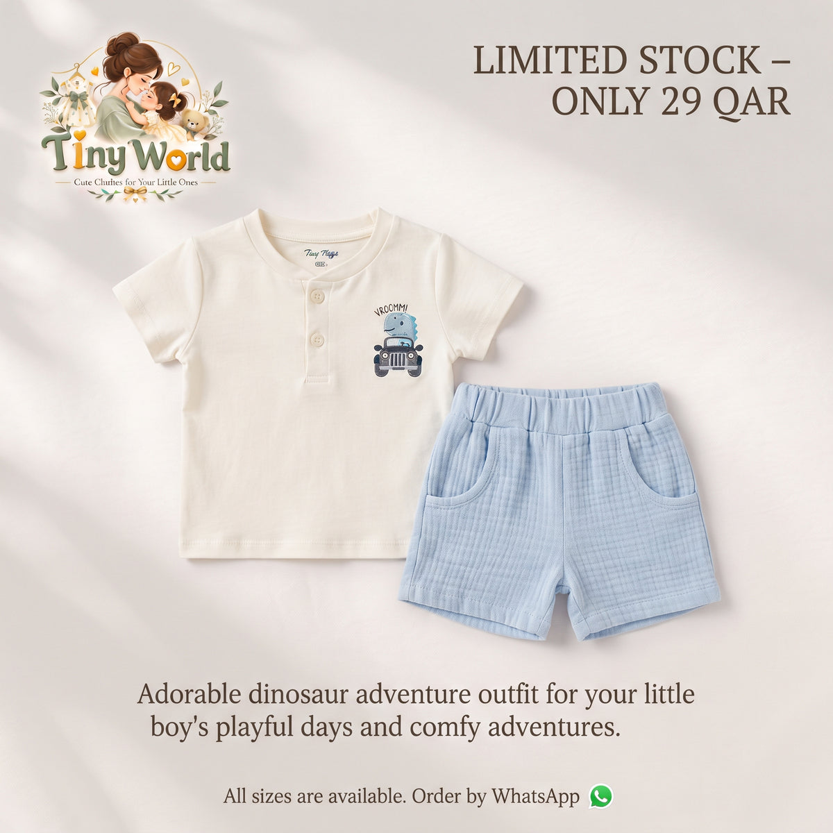 2 Piece Dino T-Shirt and short