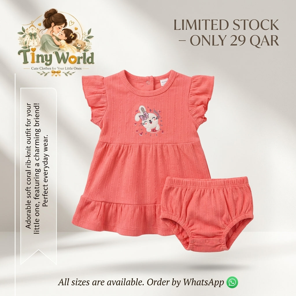 Effortless Elegance Peach Frock 2 piece