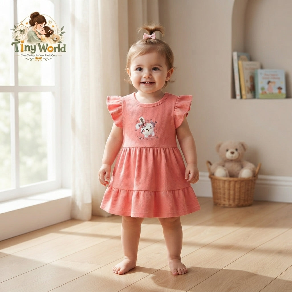 Effortless Elegance Peach Frock 2 piece