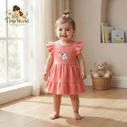 Effortless Elegance Peach Frock 2 piece
