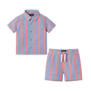 Infant Boys Airy Oxford Set | Orange Stripe