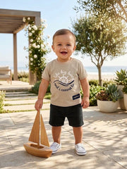 Little Captain Nautical Tee & Shorts Set – Cool & Casual
