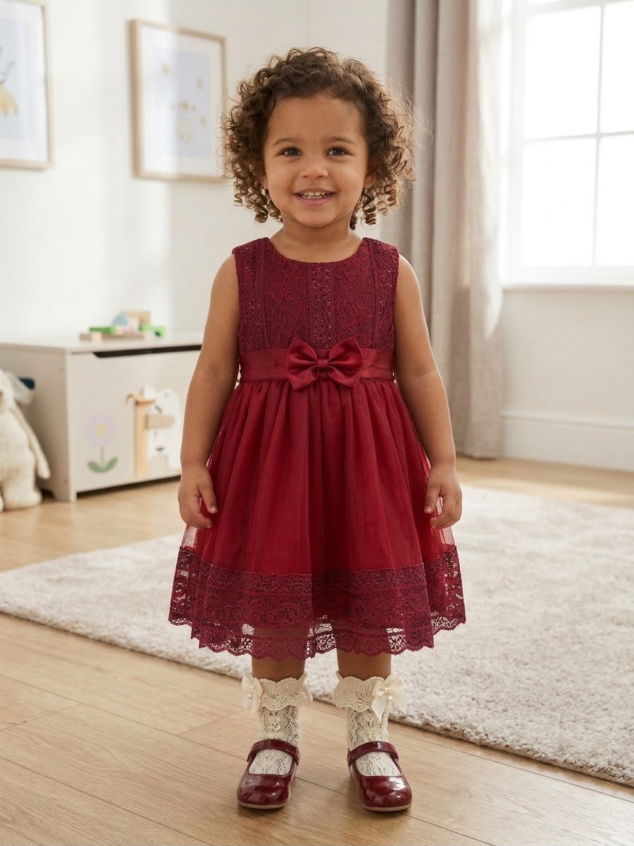 Red Ruby Bow party dress