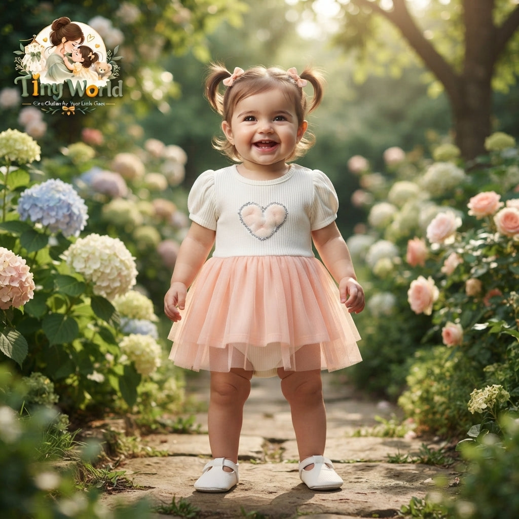 Sweet Peach Heart Tutu Dress Set 2 Piece – Adorable & Chic